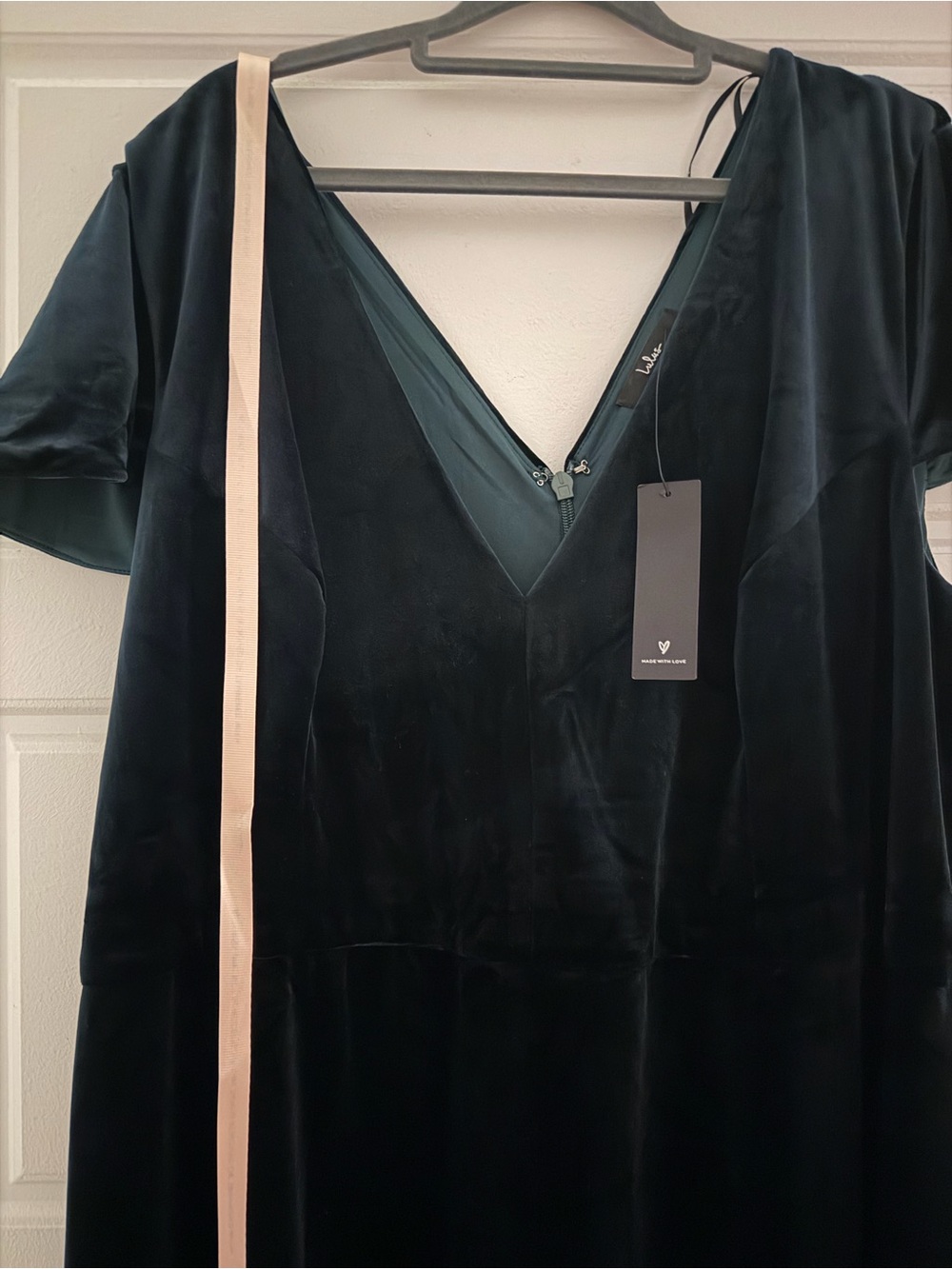 Lulu's Velvet V-Neck Maxi Dress - Dark Green